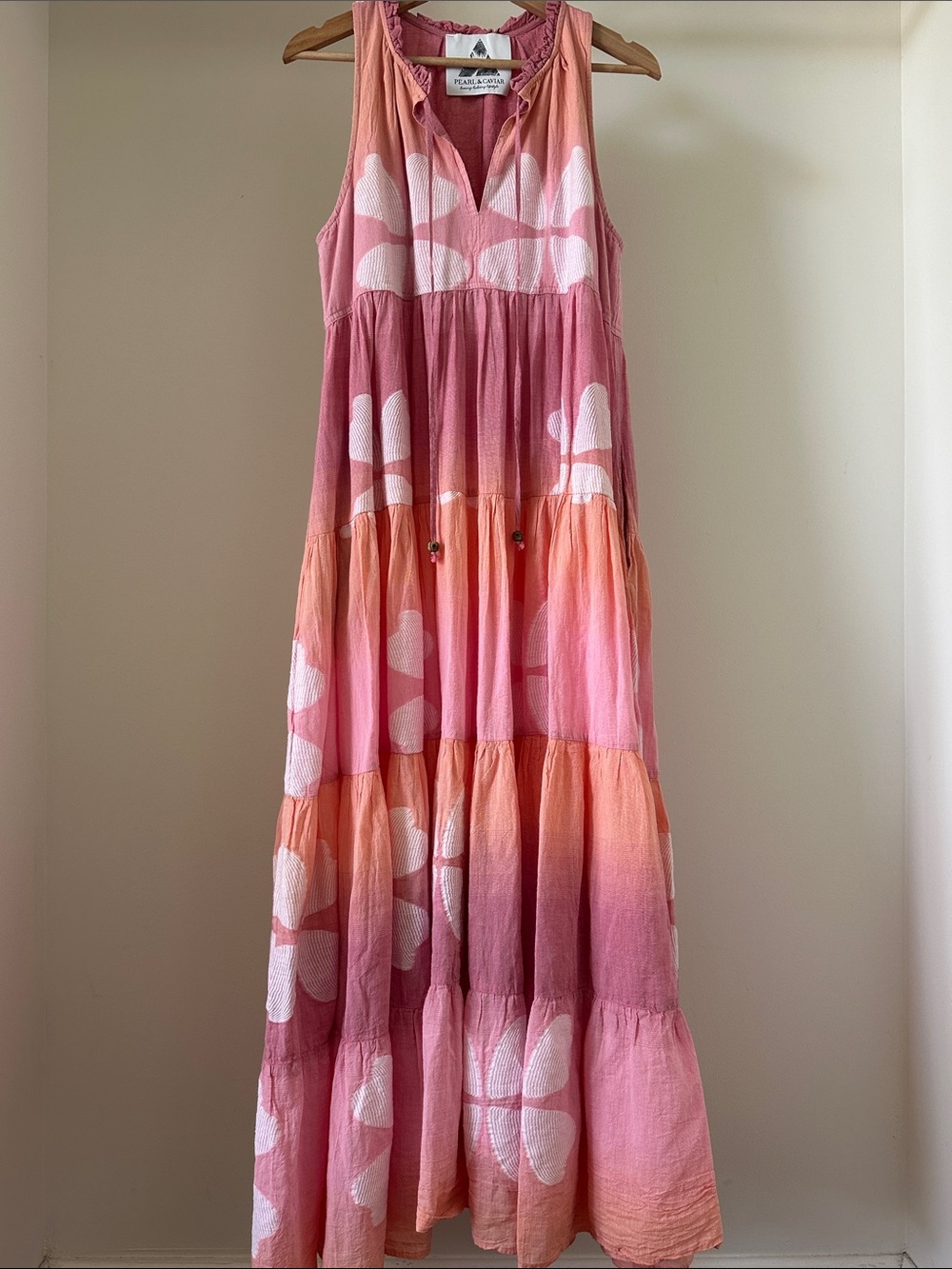 Pearl and Caviar Floral Jacquard Tiered Maxi Dress S/M - Picture 2 of 12